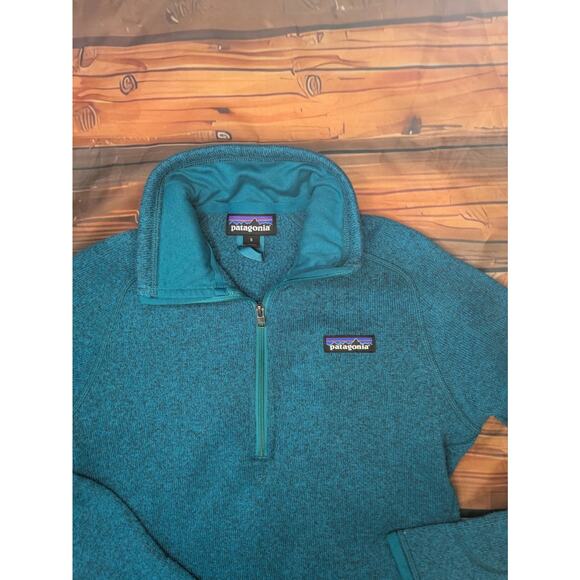 Patagonia Women’s pullover medium Better Sweater 1/4 zip Jacket Teal Size S - Picture 4 of 5